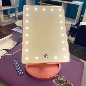 Lighted Rose Gold Makeup Mirror